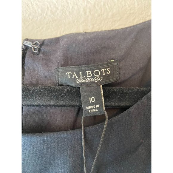 Talbots women's 10 black tiered sleeveless shift knee length cotton dress NWT - Picture 2 of 7